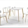 Стол обеденный Signal TIBI 90 (белый/дуб беленый)