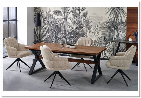 Стол обеденный Halmar BARON 200 (орех/черный)