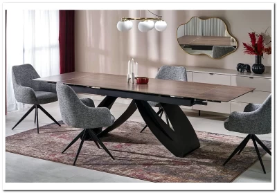 Стол обеденный Halmar HILARIO 180 (орех/черный)