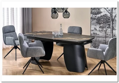 Стул кухонный Halmar K574 поворотный (серый/черный)