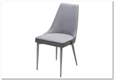 Стул NEPAL-P СВЕТЛО-СЕРЫЙ BM-4, велюр/ белый каркас