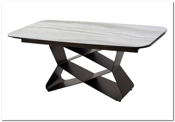 Стол ABSALON 180 ICE AGATE, керамика, стекло / Шоколадное золото каркас, ®DISAUR