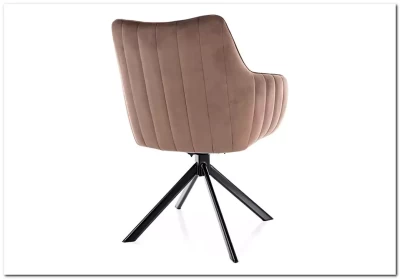 Стул кухонный Signal AZALIA Velvet Bluvel 38 поворотный (капучино/черный)