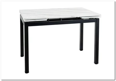 Стол обеденный Signal GD017 110 раскладной (белый мрамор/черный мат)