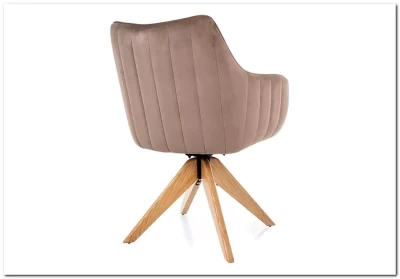 Стул кухонный Signal AZALIA D Velvet Bluvel 40 поворотный (темно-бежевый/дуб)