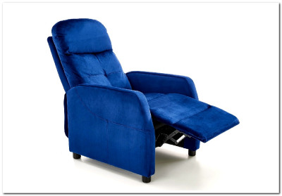 Кресло Halmar FELIPE 2 раскладное (темно-синий/венге)