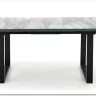 Стол обеденный Halmar MARLEY раскладной (белый мрамор/серый/черный)