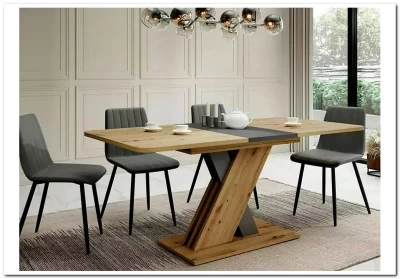 Стол обеденный Signal EXEL 140 раскладной (дуб артизан/антрацит)