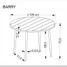 Стол обеденный Halmar BARRY 105 (орех/черный)