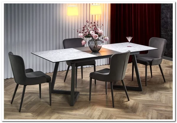 Стол раскладной HALMAR TIZIANO светло-серый/темно-серый