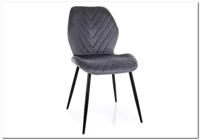 Стул кухонный Signal MIKE Velvet Bluvel 14 (серый/черный)