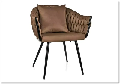 Стул кухонный Signal NUVO Velvet Bluvel 40 (темно-бежевый/черный мат)