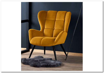 Кресло Halmar TYRION (горчичный/черный)