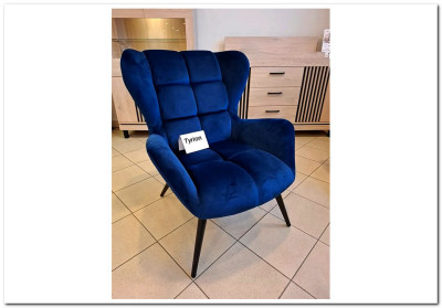 Кресло Halmar TYRION (темно-синий/черный)