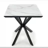 Стол обеденный Halmar DIESEL раскладной (белый мрамор/темно-серый/черный)