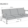 Диван Halmar MILANO 3S tap. Castel 93 (серый)