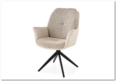 Стул кухонный Halmar K591 поворотный (светло-серый/черный)