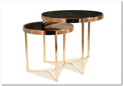 Комплект журнальных столиков SIGNAL DELIA II мрамор / золото