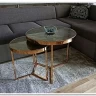 Комплект журнальных столиков SIGNAL DELIA II мрамор / золото 
