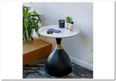 Стол журнальный Signal VIRGO (белый/черный/золотой)