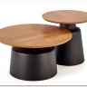 Комплект Halmar MALOMI (2 стола журнальных) (натуральный/черный)
