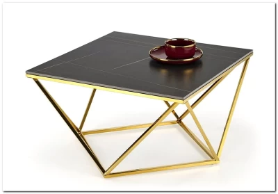 Стол журнальный Halmar FELICIA (черный мрамор/золотой