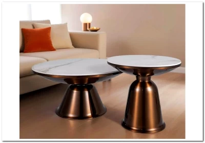 Комплект Signal VERA, 2 стола журнальных (белый/медный)