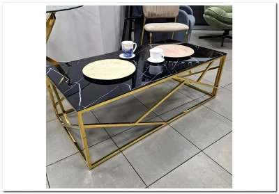 Стол журнальный Signal ESCADA A II (эффект черного мрамора/золотой)