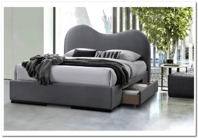 Кровать Halmar AMBER (серый) 160/200