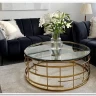 Стол журнальный Signal LIVIA прозрачный/золотой