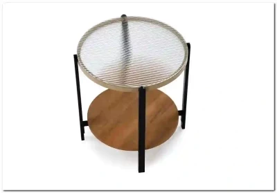 Стол журнальный Halmar KAMALA S (прозрачный/натуральный/черный)