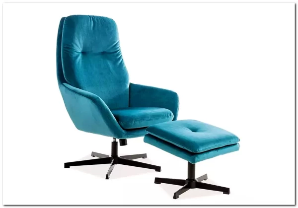 Комплект Signal FORD VELVET BLUVEL 85 кресло+подставка для ног (бирюзовый)