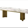 Стол АДАЖИО-2 240 (320) см ARCTIC OCEAN, керамика / Золотой каркас